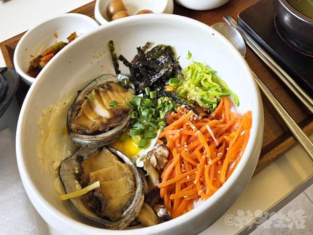 韓国グルメ　市庁　咸平チッ　ハムピョンチプ　アワビ定食